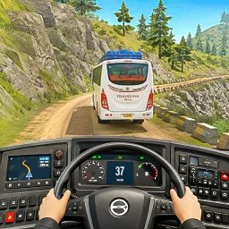 US Highway Bus drive 3D Game 图标